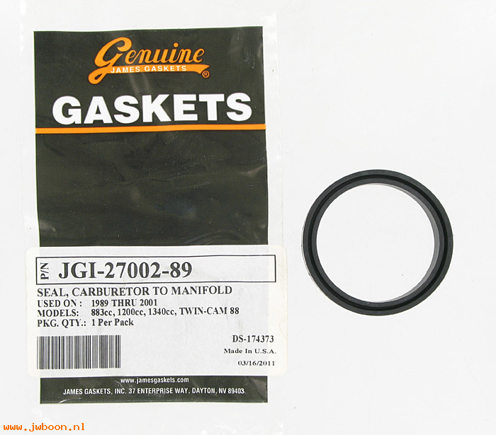R  27002-89 (27002-89): Seal ring,intake manifold - James Gaskets-Big Twins90-06.XL 89-06