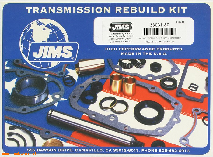 R  33031-80KIT (33031-80): Transmission rebuild kit  -  JIMS Machining - Big Twins '80-'86