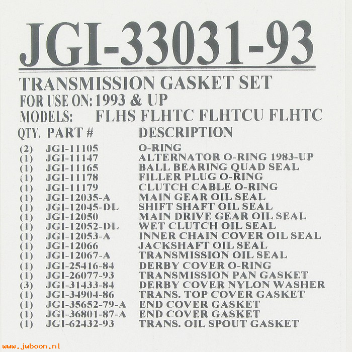 R  33031-93 (33031-93): Transmission gasket set - James Gaskets - FLT 93-98, 5-speed