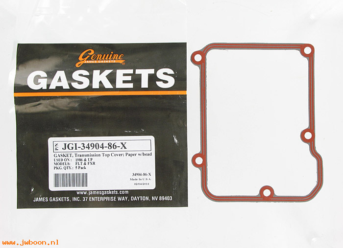 R  34904-86-X (34904-86A): Gasket, transmission top cover -James Gaskets - Big Twins '87-'93