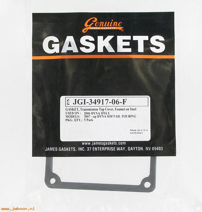 R  34917-06-F.5pack (34917-06): Gaskets, transmission top cover - Foamet - James Gaskets
