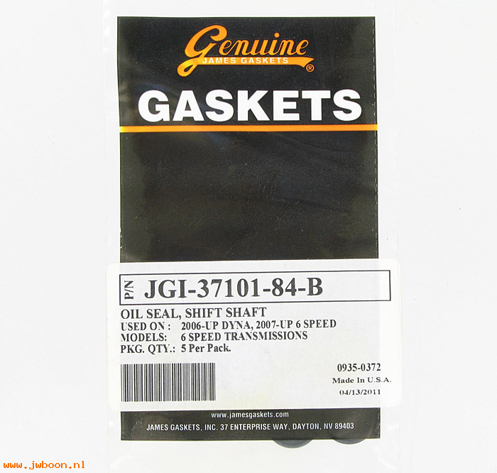 R  37101-84B.5pack (37101-84B): Oil seals,shifter lever/clutch lever,James Gaskets-BT.XL86-03.Bue