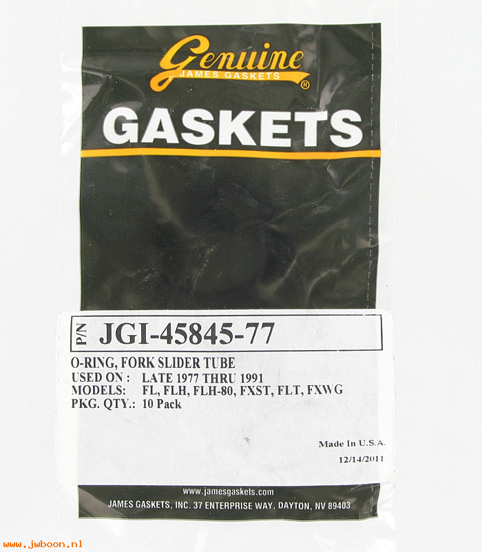 R  45845-77.10pack (45845-77): O-rings, slider tube plug - James Gaskets - FL, FLT, FXST, FXWG
