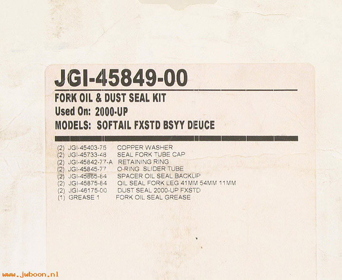 R  45849-00 (46175-00): Fork seal kit - FXSTD - James Gaskets - FXSTD Softail Deuce