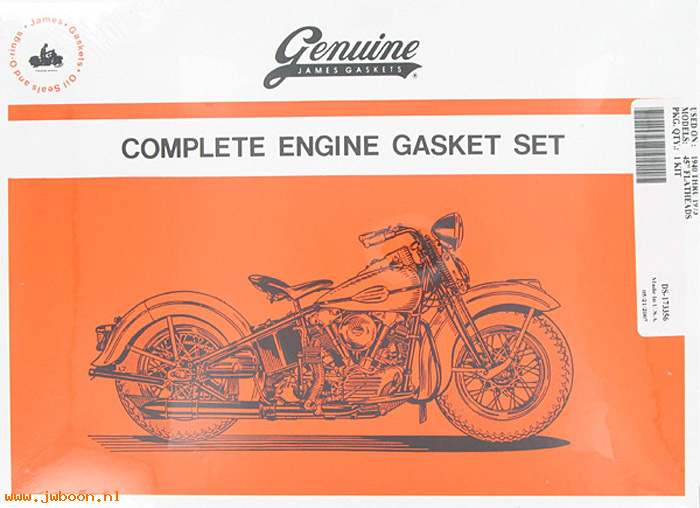 R     53-40JA (17026-40): Complete engine gasket set - James gaskets - 750cc '40-'73