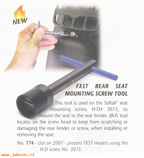 R 774 (    3075): FXST rear seat mtg screw tool - JIMS, in stock - Softail '07-