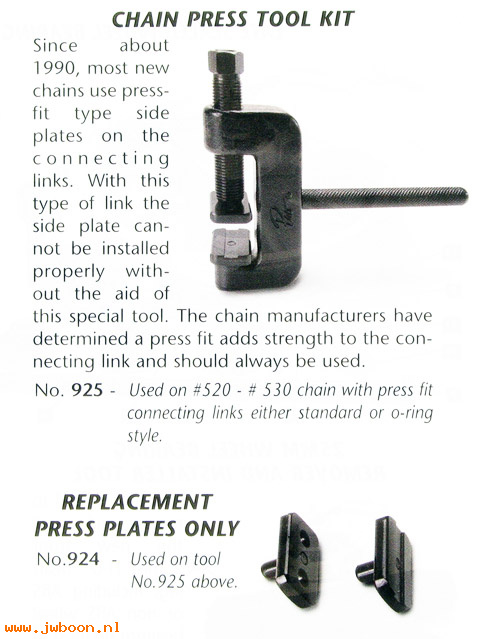 R 925 (): Press fit chain link tool  -  JIMS Machining since 1967, in stock