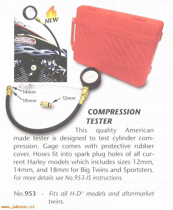 R 953 (): Compression tester - JIMS USA motorcycle performance tools