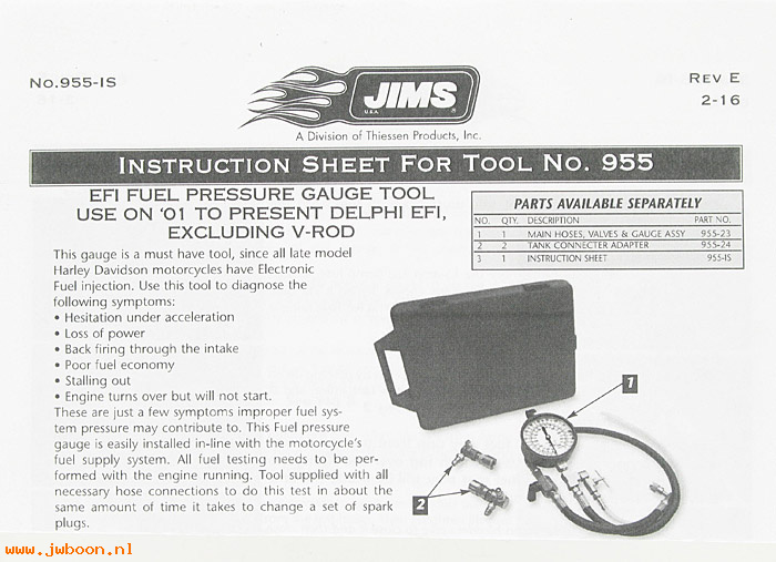 R 955 (): EFI fuel pressure gauge - JIMS