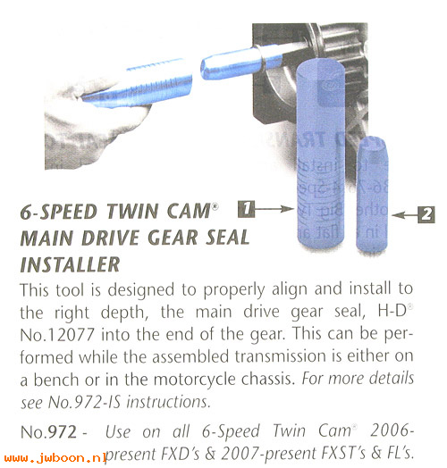 R 972 (): 6-Speed main drive gear seal installer - JIMS tools, in stock