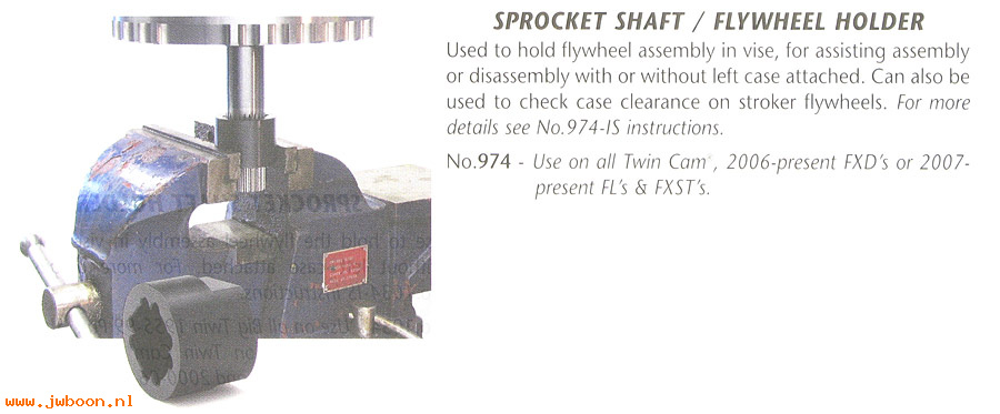 R 974 (): Sprocket shaft flywheel holder, JIMS - FXD. FXST.Touring in stock