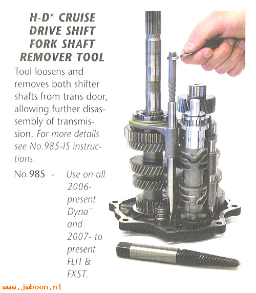 R 985 (): Shift fork shaft remover in stock-JIMS - FXD 06- FXST,Touring 07-