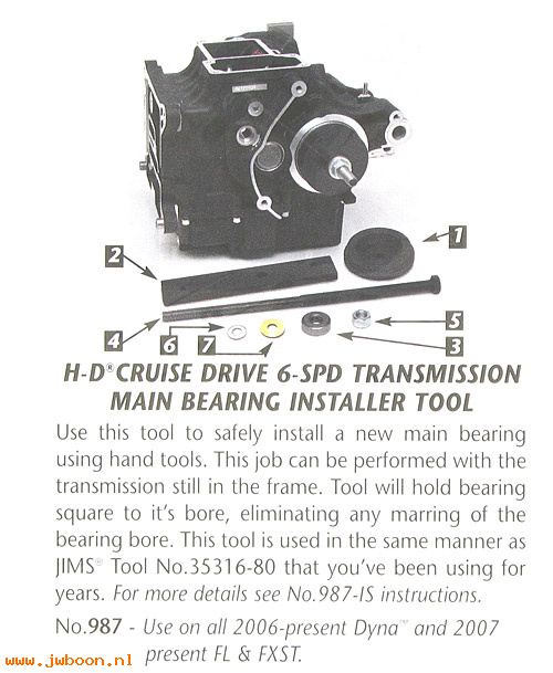 R 987 (): 6-Speed transmission main bearing installer - JIMS, in stock