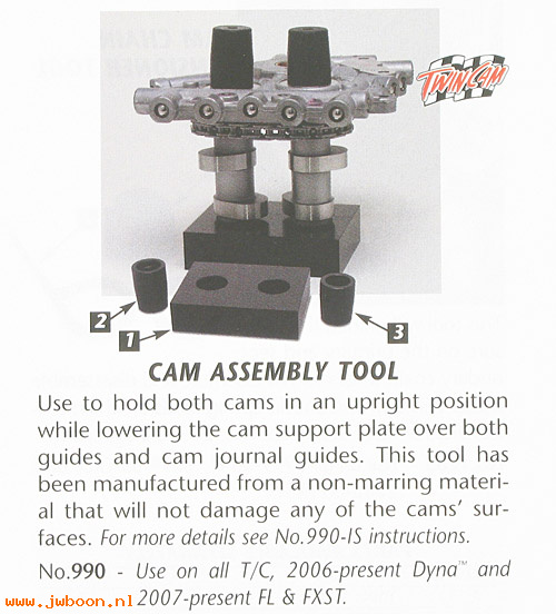 R 990 (): Cam assembly tool - JIMS - FXD 06-     FXST,Touring 07-