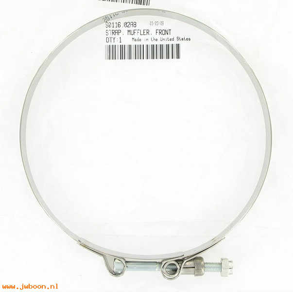   S0116.02A8 (S0116.02A8): Clamp/Strap,muffler,front,1/4"-28 flexloc nut -NOS-Buell XB 03-08