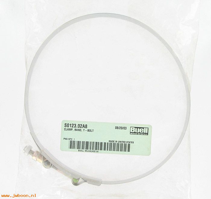   S0123.02A8 (S0123.02A8): Clamp, band, t-bolt - NOS
