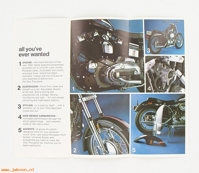  SB1972XL (): Specifications brochure 1972 Sportster - NOS