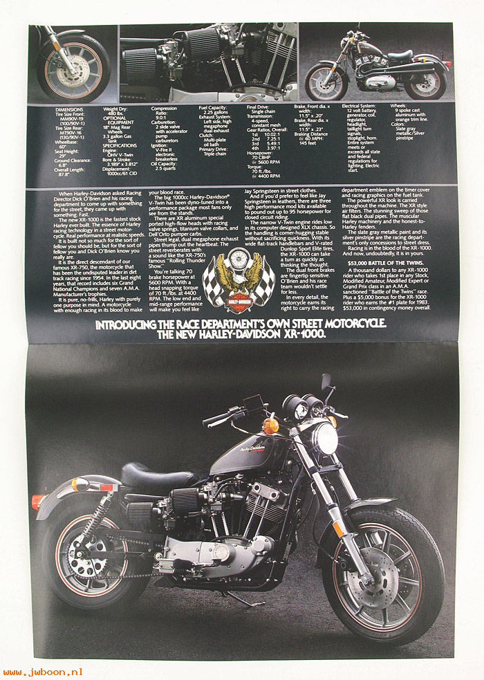  SB1983XR (): Specifications brochure 1983 XR-1000 - NOS