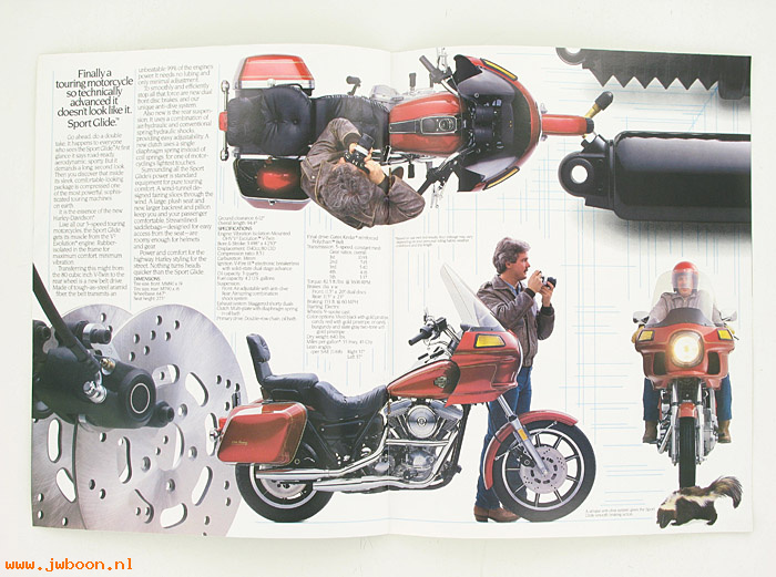  SB1985Tour (): Specifications brochure 1985 Touring Motorcycles - NOS