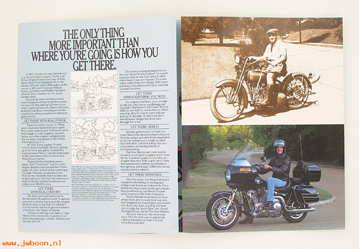  SB1986FXRT (): Specifications brochure 1986 Sport Glide, FXRT, FXRD - NOS