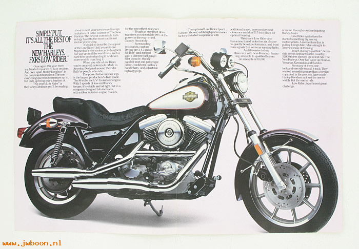  SB1986LR (): Specifications brochure 1986 Low Rider - NOS