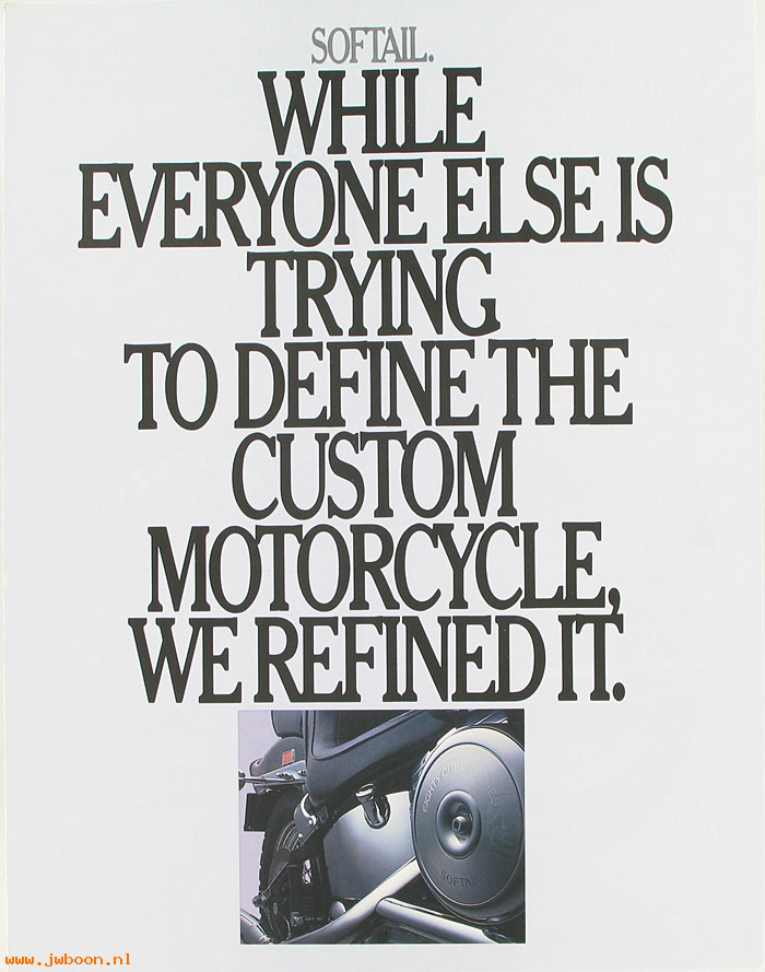  SB1986Soft (): Specifications brochure 1986 Softail - NOS