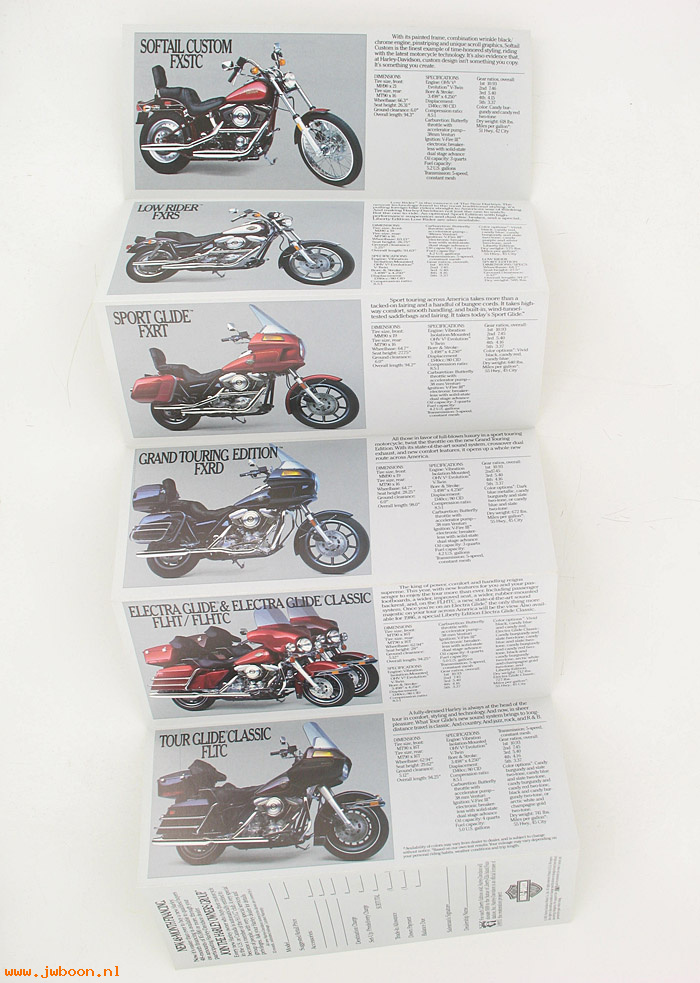  SB1986 (): Specifications brochure 1986 Motorcycles - NOS