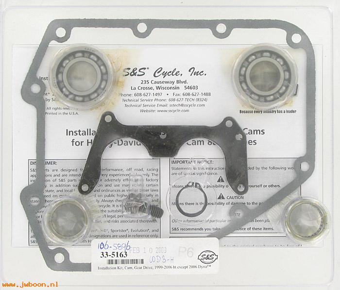  SS33-5163 (): S&S cam drive gear installation kit