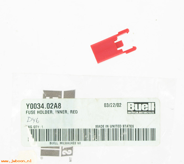   Y0034.02A8 (Y0034.02A8): Fuse holder, inner, red - NOS