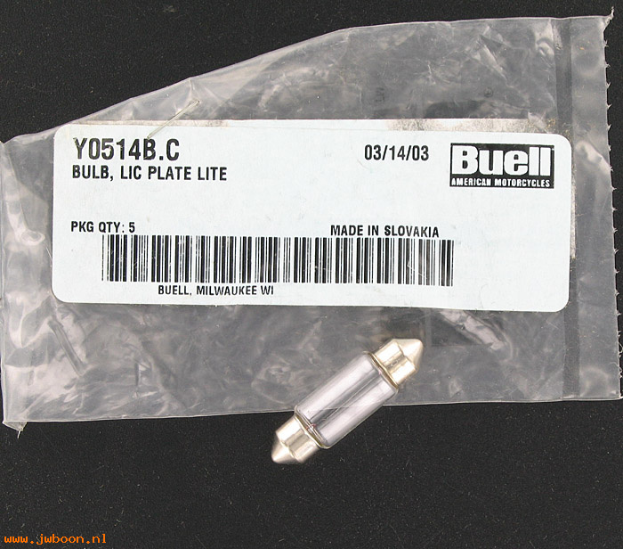   Y0514B.C (68270-97Y): Bulb - license plate light - NOS - Buell X1, XB